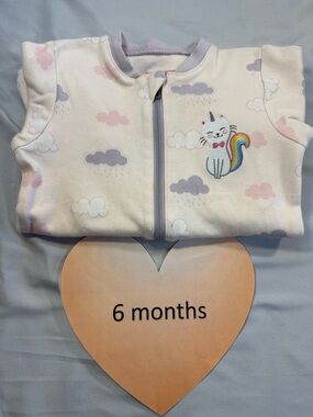 Tuffy Baby Onesie with Unicorn Cat and cloud Design